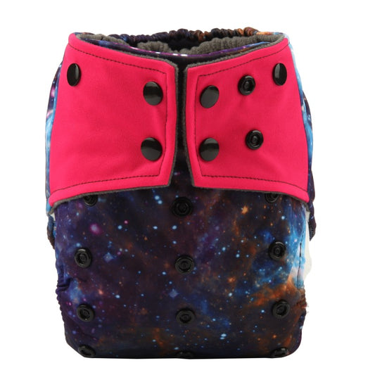 One Size Nighttime Nappy - Red Space (3-15kg)