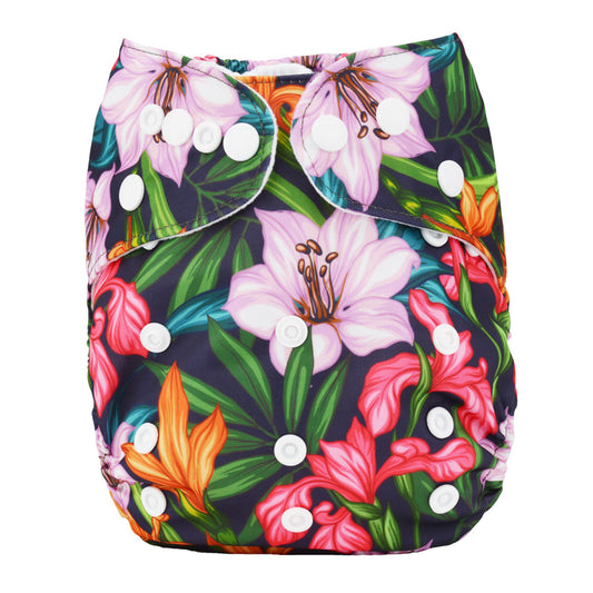 One Size Daytime Nappy - Magic Rose (3-15kg)
