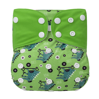 One Size Daytime Nappy - Green Path (3-15kg)