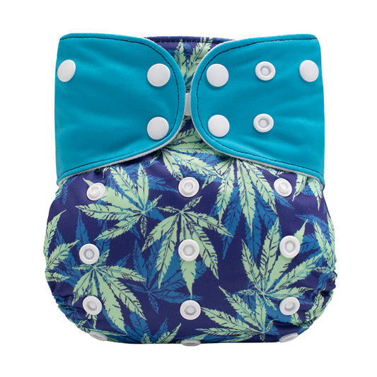 One Size Daytime Nappy - Blue Hawai (3-15kg)