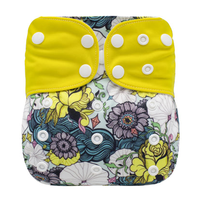One Size Daytime Nappy - Twilight Flowers (3-15kg)