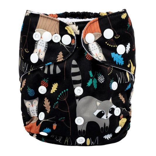 One Size Daytime Nappy - Little Raccoon (3-15kg)
